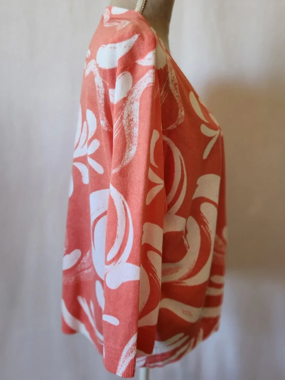 Chico's Women's Size 2/12-14 (L) Orange Summer Romance Open Front Cardigan